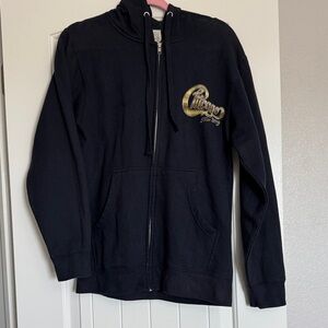 Chicago Tour 2019 Navy Blue Zip-Up Hoodie with Gold Logo